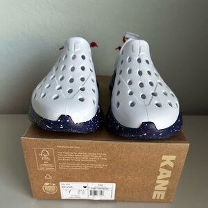 Revive Men's Athletic Slip-On Shoes - White with Navy Speckle